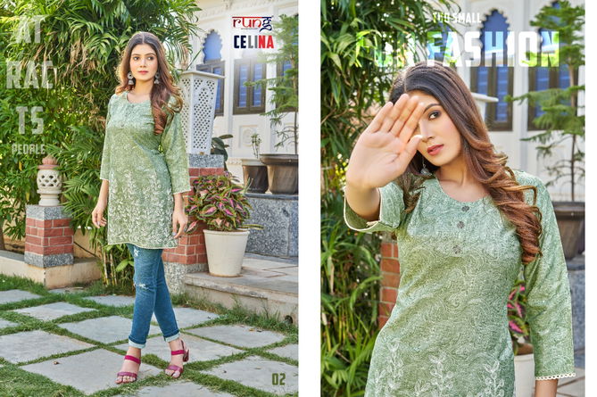 Celina By Rung Short Designer Kurtis Catalog